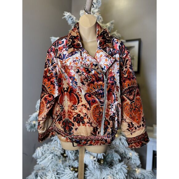 Free People Bailey Velvet Moto Jacket $398 - Picture 4 of 8